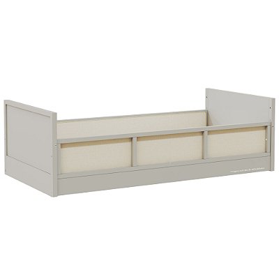 Cama Infantil Link - Com 2 Grades Em Palha Natural - Cinza