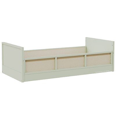 Cama Infantil Link - Com 2 Grades Em Palha Natural - Verde Old