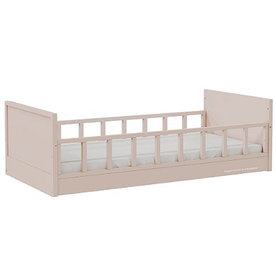 Cama Infantil Link - Com 2 Grades Palitadas - Rosa Old