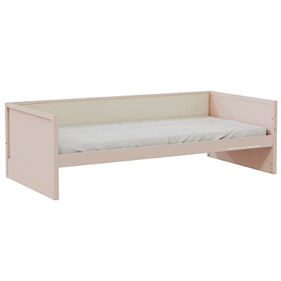 Cama Sofá Infantil Link - 1 Grade Em Palha Natural - Rosa Old