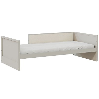 Cama Infantil Link - Com Meia Grade Em Palha Natural - Cinza