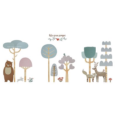 Painel De Parede Infantil Floresta Em MDF Maior - Bosque - 92010