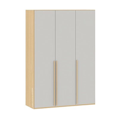 Guarda-Roupa Linha Join - Cinza Beton Com Carvalho Malva