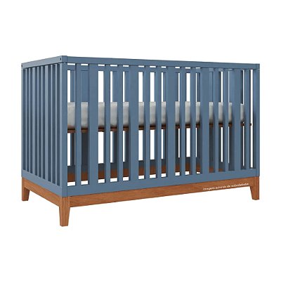 Berço Fio Plus - 2 Em 1 - Azul Sereno
