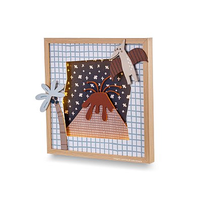 Quadro De Parede Com Luz Vulcão - Dinos - 94028