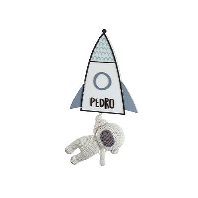 Quadro Infantil Amigurumi Astronauta - Espaço - 69021 - Personalizado