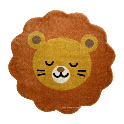 Tapete Para Quarto Infantil Orgânico - Leão Lion Mostarda