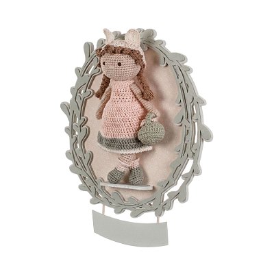 Quadro Infantil Amigurumi Menina Personalizado - Flora - 105028 - Personalizado