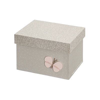 Caixa Organizadora Infantil P Com Borboleta Decorativa - Flora - 105060