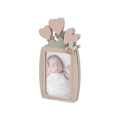 Porta Retrato Decorativo Infantil Vaso Coração - Flora - 105070