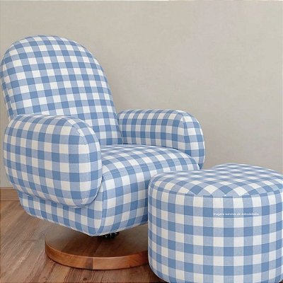 Poltrona De Amamentação Curve - Com Balanço e Giro - Tecido Speciali 07 - Base Madeira