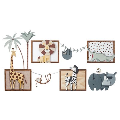 Painel Decorativo Para Parede De Quarto Infantil Temático Maior - Zoo - 72010
