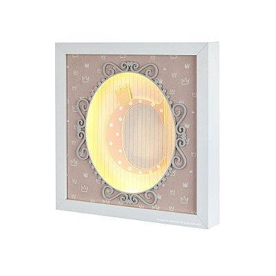 Quadro Decorativo Com Luz Inicial Personalizada - Princess - 100503 - Personalizado