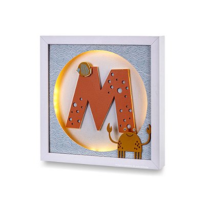 Quadro Decorativo Com Luz LED Inicial Personalizável - Mar - 77029 - Personalizado