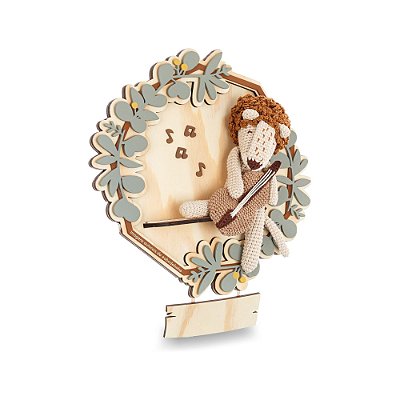 Quadro Decorativo Amigurumi Leão Personalizável - Música - 101027 - Personalizado