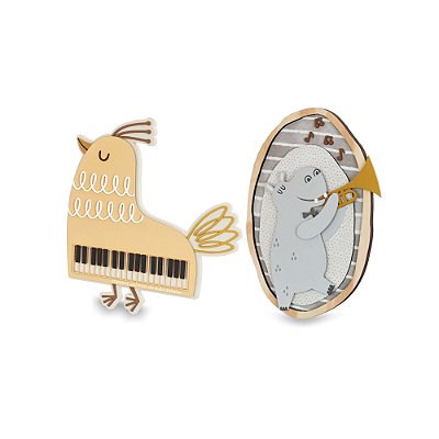 Kit Com 2 Quadros Decorativos Infantis - Música - 101050