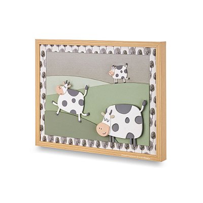 Quadro Decorativo Infantil Vaquinhas P - Fazendinha - 97025
