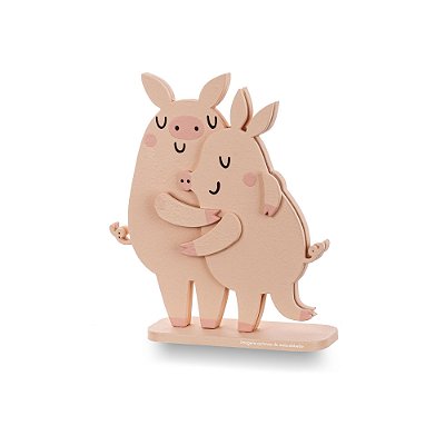 Enfeite Para Prateleira Decorativo Infantil Porquinhos - Fazendinha - 97033