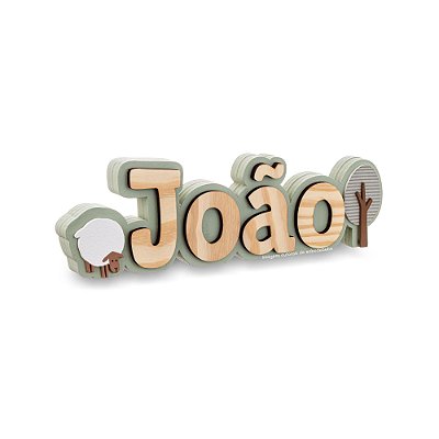 Enfeite Para Prateleira Nome Personalizável - Fazendinha - 97034 - Personalizado