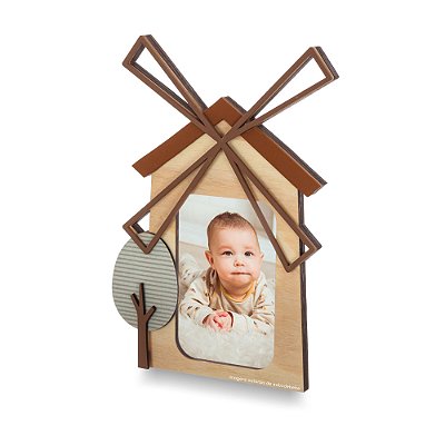 Porta Retrato Infantil Moinho Decorativo - Fazendinha - 97070