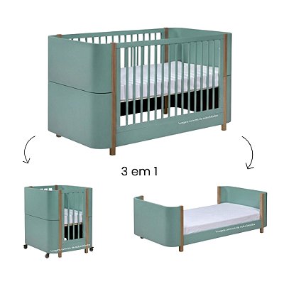 Berço Evolutivo 3 em 1 Kim - Verde