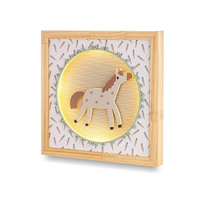 Quadro Infantil Decorativo Com Luz Cavalinho - Fazendinha - 97501