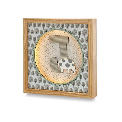 Quadro Infantil Decorativo Com Luz Inicial Personalizável - Fazendinha - 97503 - Personalizado
