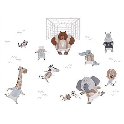 Painel De Parede Decorativo Temático Para Quarto De Bebê Maior - Futebichos - 104010