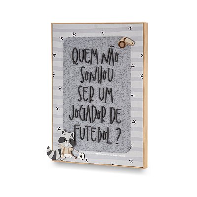Quadro Decorativo Infantil Com Frase M - Futebichos - 104024