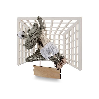 Quadro Amigurumi Decorativo Gol Personalizável Para Quarto De Bebê - Futebichos - 104027 - Personalizado