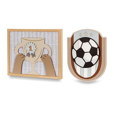 Kit Com 2 Quadros Decorativos - Futebichos - 104050