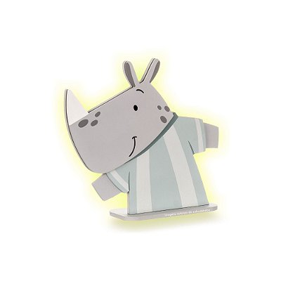 Luminária De Mesa Decorativa Rinoceronte - Futebichos - 104140