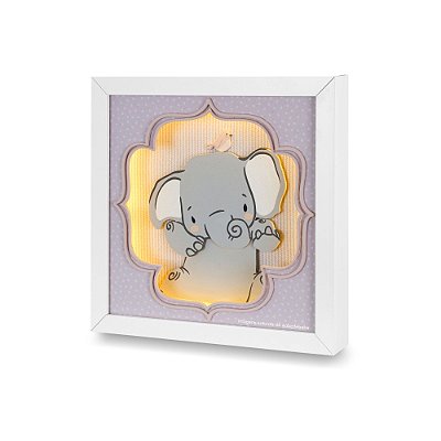 Quadro De Luz Elefante Decorativo - Meu Mundo - 106500