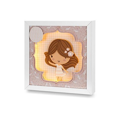 Quadro De Luz Menina Decorativo - Meu Mundo - 106501