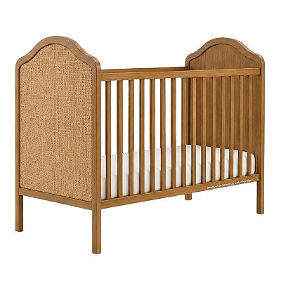 Berço Que Vira Mini Cama Raízes Colina Palha - Madeira Mel