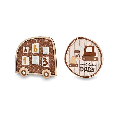 Kit Com 2 Quadros Infantis Para Decoração De Quarto De Bebê - Transportes - 108050