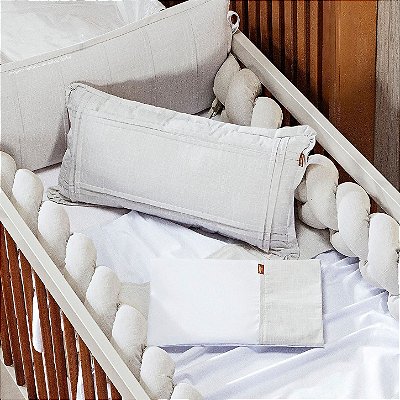 Kit Berço Linho Slim Americano 6 Peças - Bege Mescla