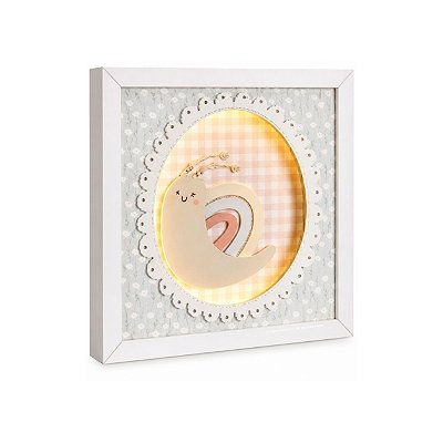 Quadro De Luz Decorativo Infantil Caracol - Margaridas - 112500