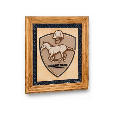 Quadro Avulso M Infantil Com Cavalo E Chapéu Decorativo - Cavalos - 113024