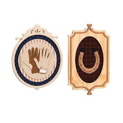 Kit De Quadros Decorativos Ferradura E Luvas - Cavalos - 113050