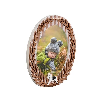 Porta-Retrato Decorativo Oval Infantil - Cavalos - 113070