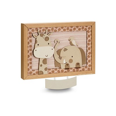 Porta Maternidade Decorativo Infantil Girafa E Elefante - Bichos Baby - 114020 - Personalizado