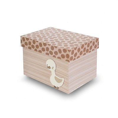 Caixa Organizadora P Decorativa Com Patinho E Estampa Delicada - Bichos Baby II - 114060