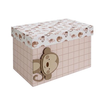 Caixa Organizadora M Com Bichinhos E Estampa Suave - Bichos Baby II - 114061
