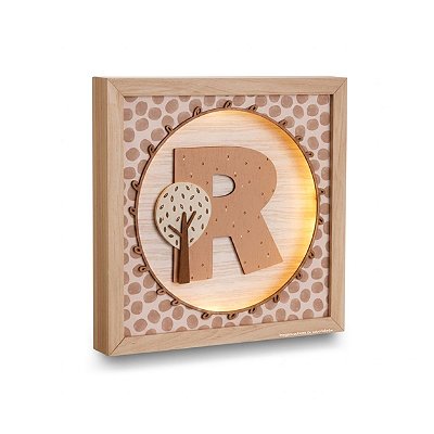 Quadro Decorativo Infantil Com Luz Inicial Personalizável - Bichos Baby II - 114502 - Personalizado