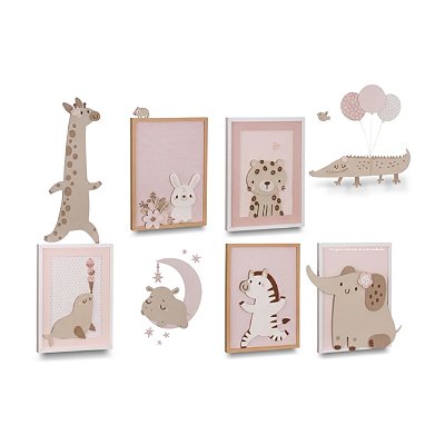 Painel Decorativo Infantil Bichinhos Fofos - Fofura - 117010