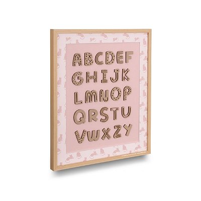 Quadro Decorativo Infantil Alfabeto M - Fofura - 117024