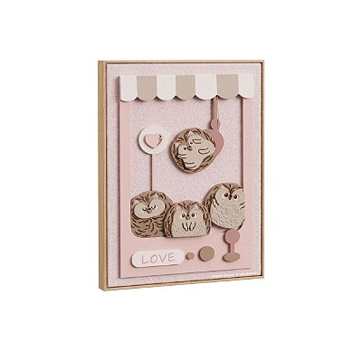 Quadro Decorativo Infantil Corujinhas Com Love - Fofuras - 117025