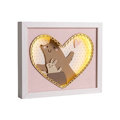 Quadro De Luz Infantil Canguru Com Coração - Fofura - 117500