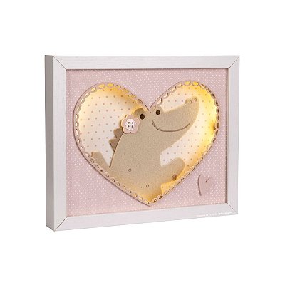 Quadro De Luz Infantil Jacaré Com Coração - Fofura - 117502